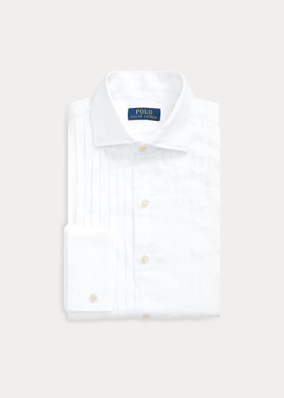 Camisa Smoking Polo Ralph Lauren Hombre Blancos - Slim Fit Linen - FXOHW4256